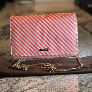 Kate Spade Pink and White Striped Handbag